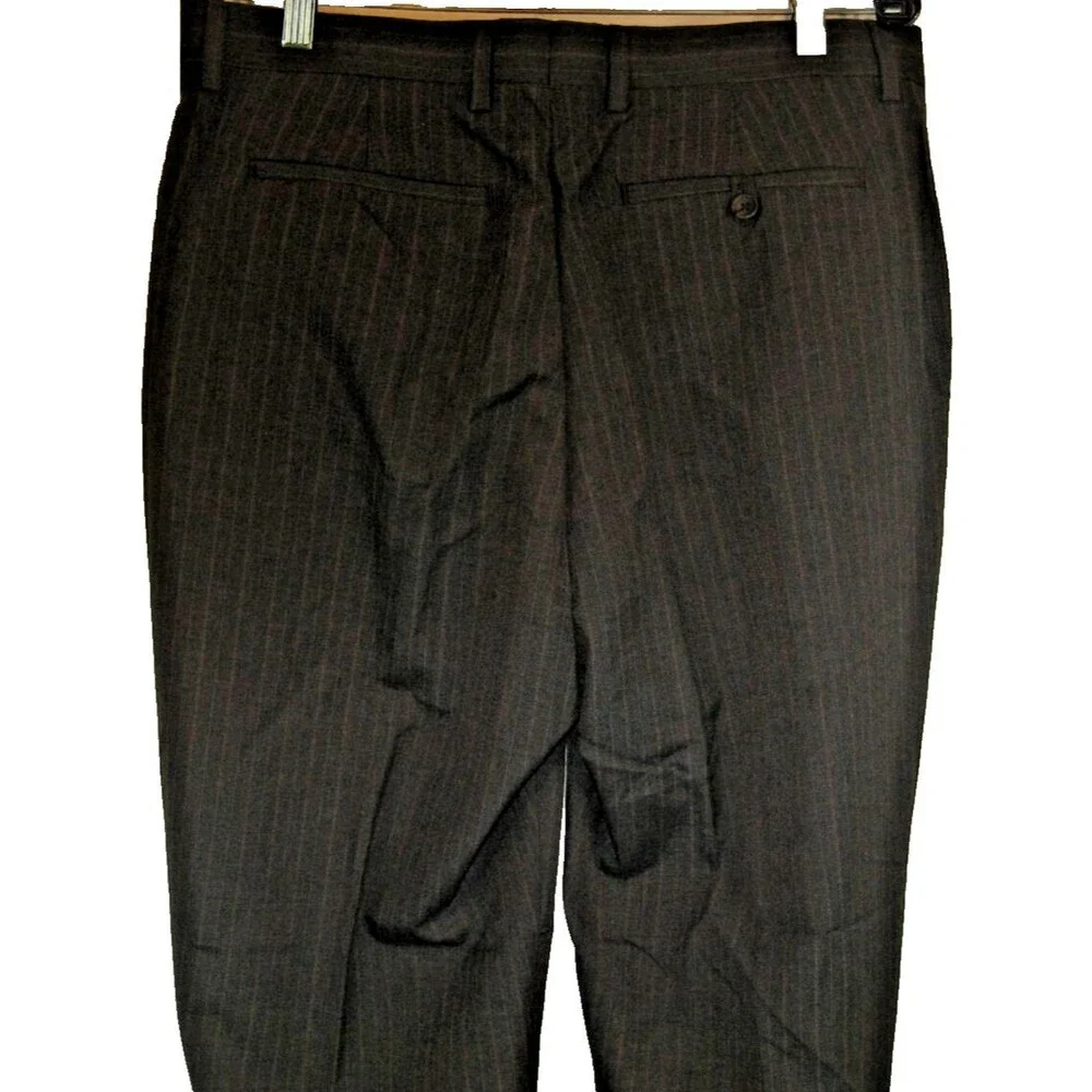 Mens NWOT Banana Republic Char Stripe Classic Flat Front Casual Pants sz 34x30